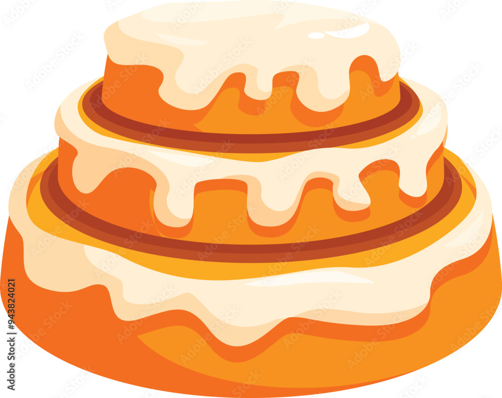 Delicious three layer cake dripping with icing, perfect for a birthday or celebration Delicious three layer cake dripping with icing, perfect for a birthday or celebration