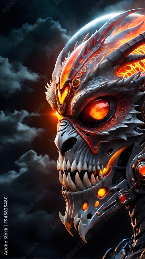 Fiery Dragon Skull, A Mechanical Fusion of Power and Terror Fiery Dragon Skull, A Mechanical Fusion of Power and Terror
