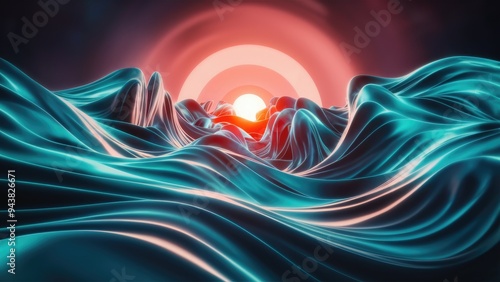 Dynamic Abstract Waves - 3D Artwork photo