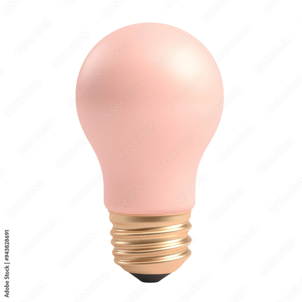 pink light bulb 3d render icon isolated on transparent background cutout pink light bulb 3d render icon isolated on transparent background cutout