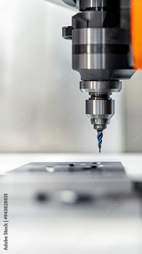 CNC machine drilling into metal with precise machining process, advanced manufacturing, metal fabrication CNC machine drilling into metal with precise machining process, advanced manufacturing, metal fabrication