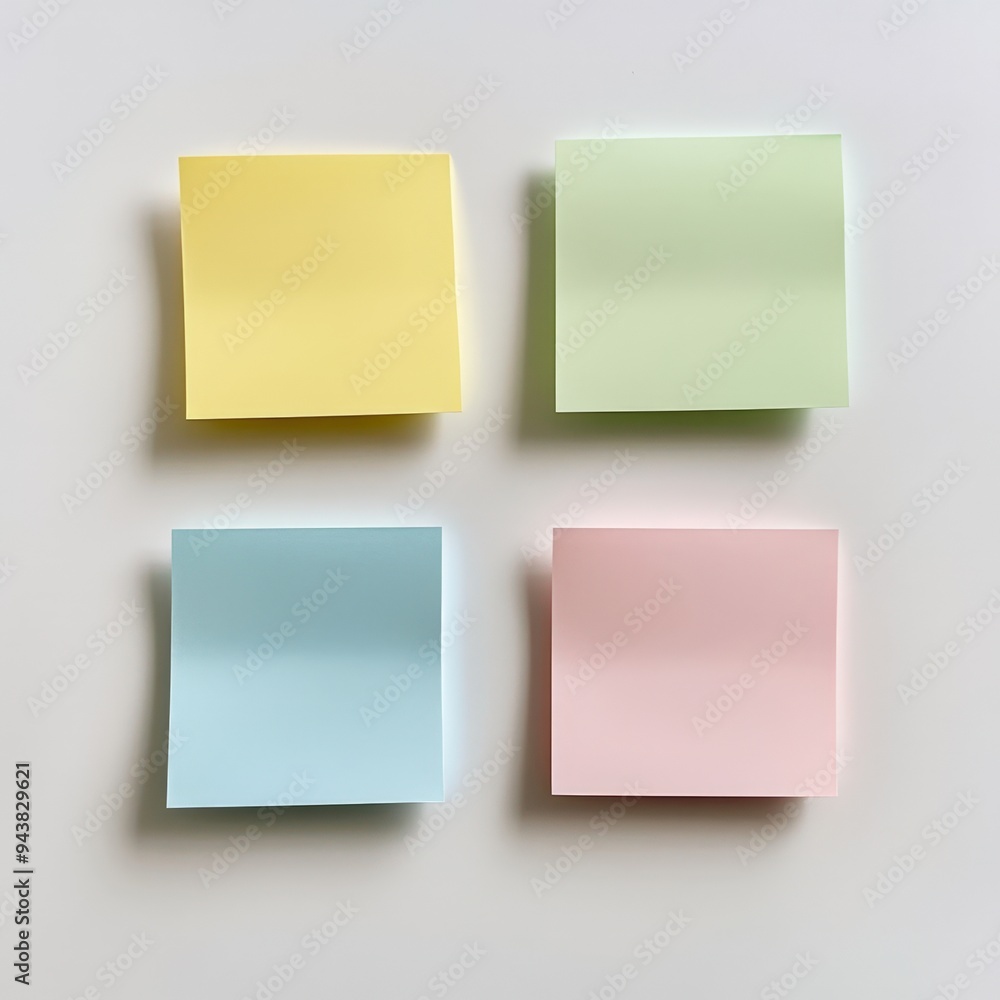 A collection of sticky notes in different colors. A collection of sticky notes in different colors.