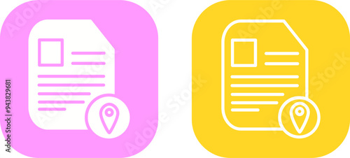 Document Location Vector Icon