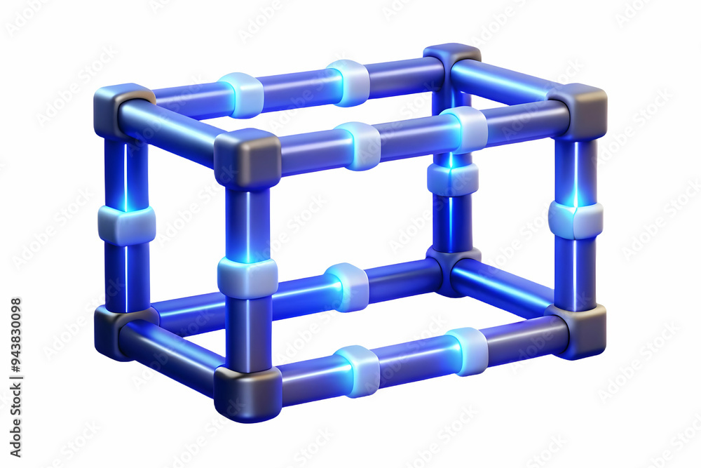 3D Digital grid border with glowing intersections and copy space concept as A border frame featuring a digital grid with glowing intersections that frame a central copy space. The design represents co 3D Digital grid border with glowing intersections and copy space concept as A border frame featuring a digital grid with glowing intersections that frame a central copy space. The design represents co