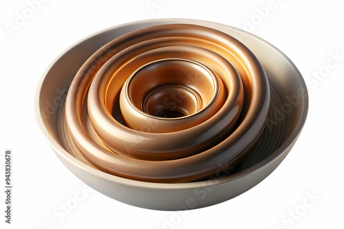 Glowing abstract spiral forming a coffee cup concept as A glowing spiral of light swirls into the shape of a coffee cup set against a dark minimalistic background. The camera follows the spirals motio