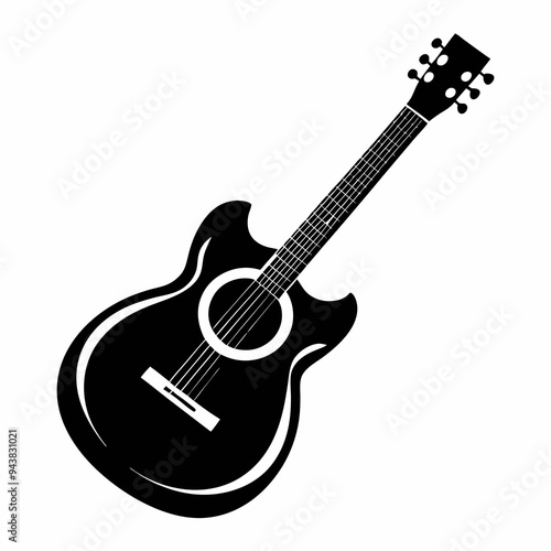 Guitar Silhouette Vector Illustration