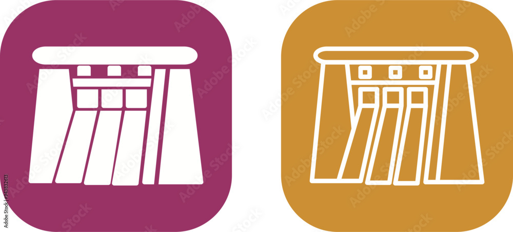 Water Dam Vector Icon Water Dam Vector Icon