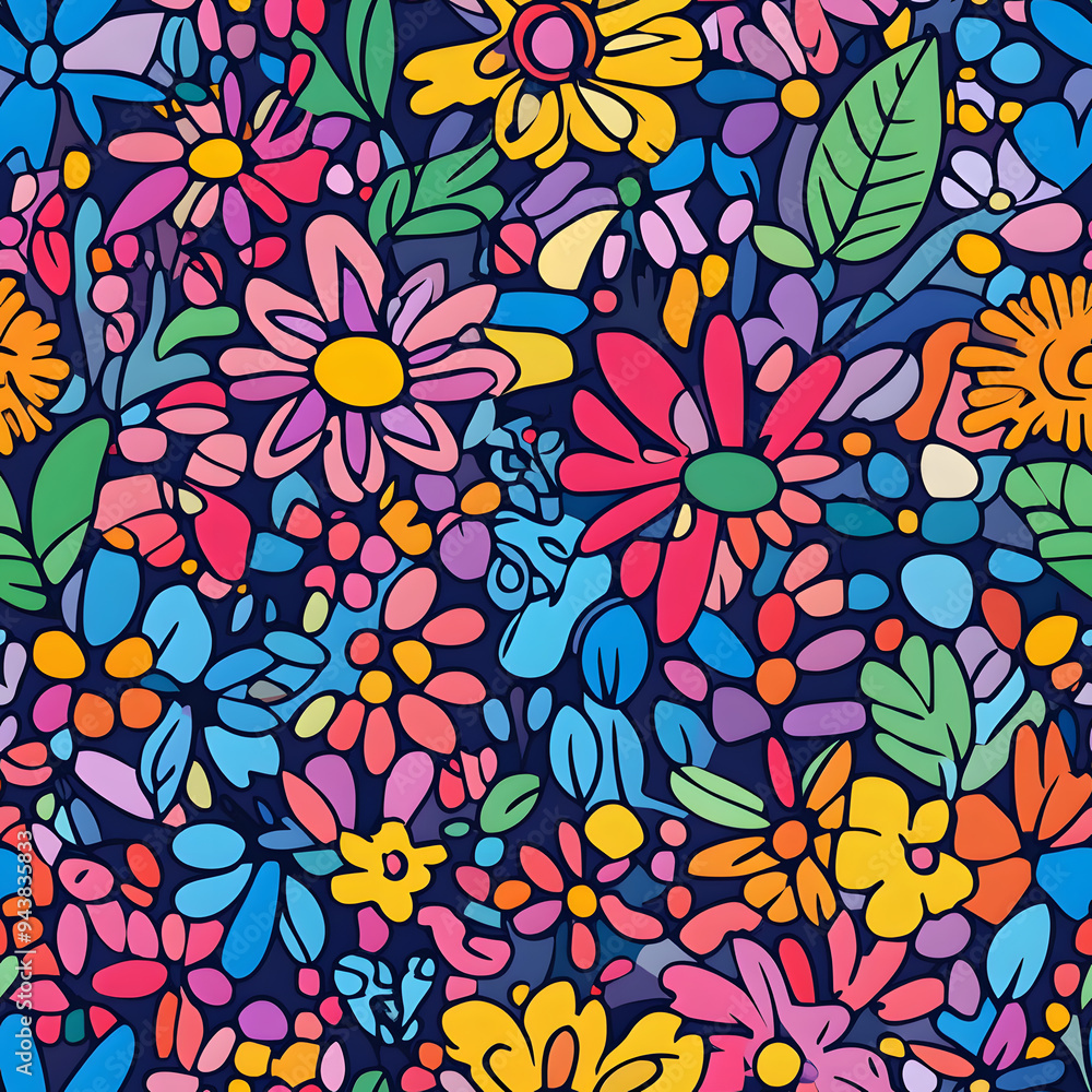 floral and leaf seamless patterns in doodle-style tile designs with graphic format. floral and leaf seamless patterns in doodle-style tile designs with graphic format.