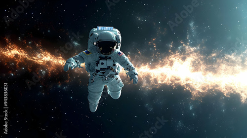 Astronaut floating in space...