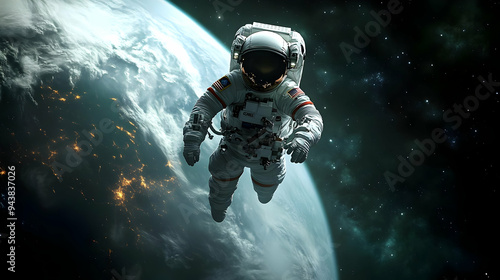 Astronaut floating in space...