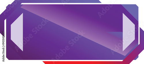 Purple and red geometric shape forming a modern abstract banner