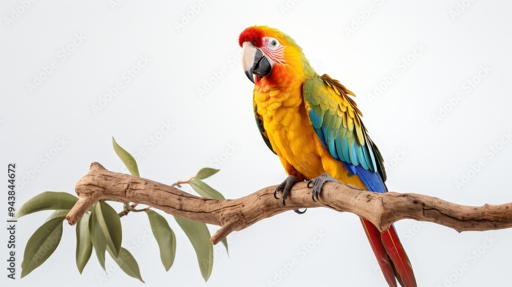 Obraz premium A Colorful Parrot Perched on a Branch