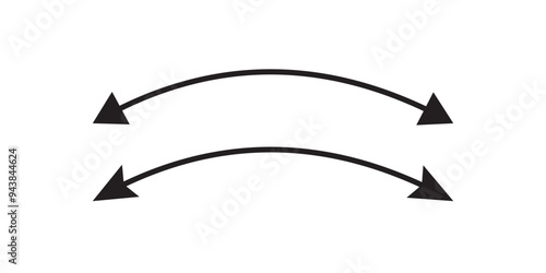 PrintLong arrow vector icon. Black horizontal double arrow