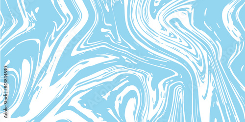 Abstract Pattern white and blue marble texture and background. Liquify Swirl blue and white color art. acrylic pours liquid marble surface design.	