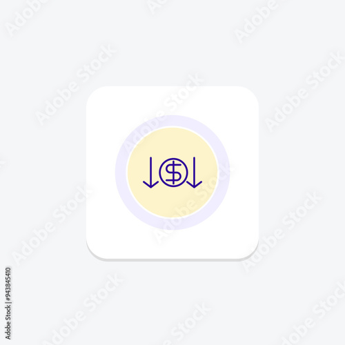 Price Drop icon, price, drop, discount, markdown line icon, editable vector icon, pixel perfect, illustrator ai file