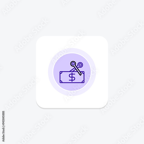 Price Slash icon, price, slash, discount, markdown line icon, editable vector icon, pixel perfect, illustrator ai file