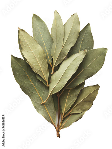 Dried Bay Leaves Arranged in a Cluster photo