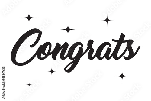 Congrats hand lettering 3d in gold, congrats typography, calligraphy