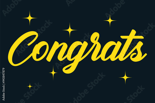Congrats hand lettering 3d in gold, congrats typography, calligraphy