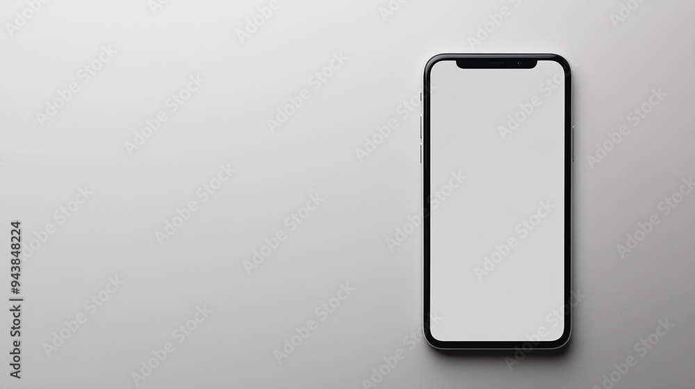 Mobile phone blank screen on white background Mobile phone blank screen on white background