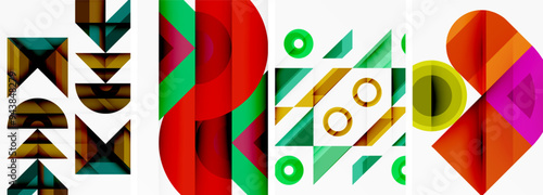 Triangle poster abstract background set for wallpaper, business card, cover, poster, banner, brochure, header, website