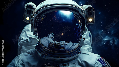 Astronaut in space suit wit...