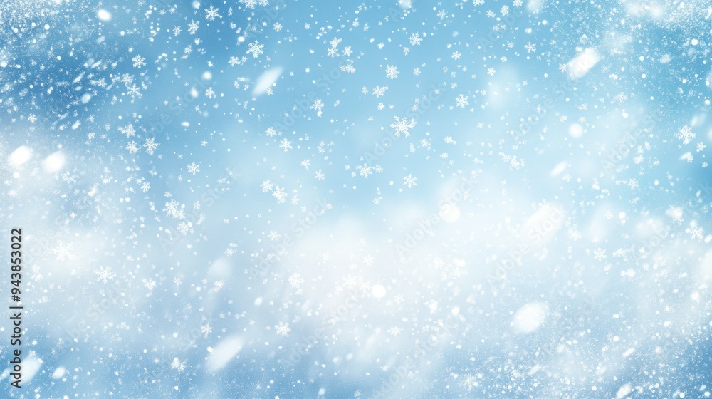 A winter sky with soft snowflakes falling against a pale blue background, evoking a cold and crisp feeling. A winter sky with soft snowflakes falling against a pale blue background, evoking a cold and crisp feeling.