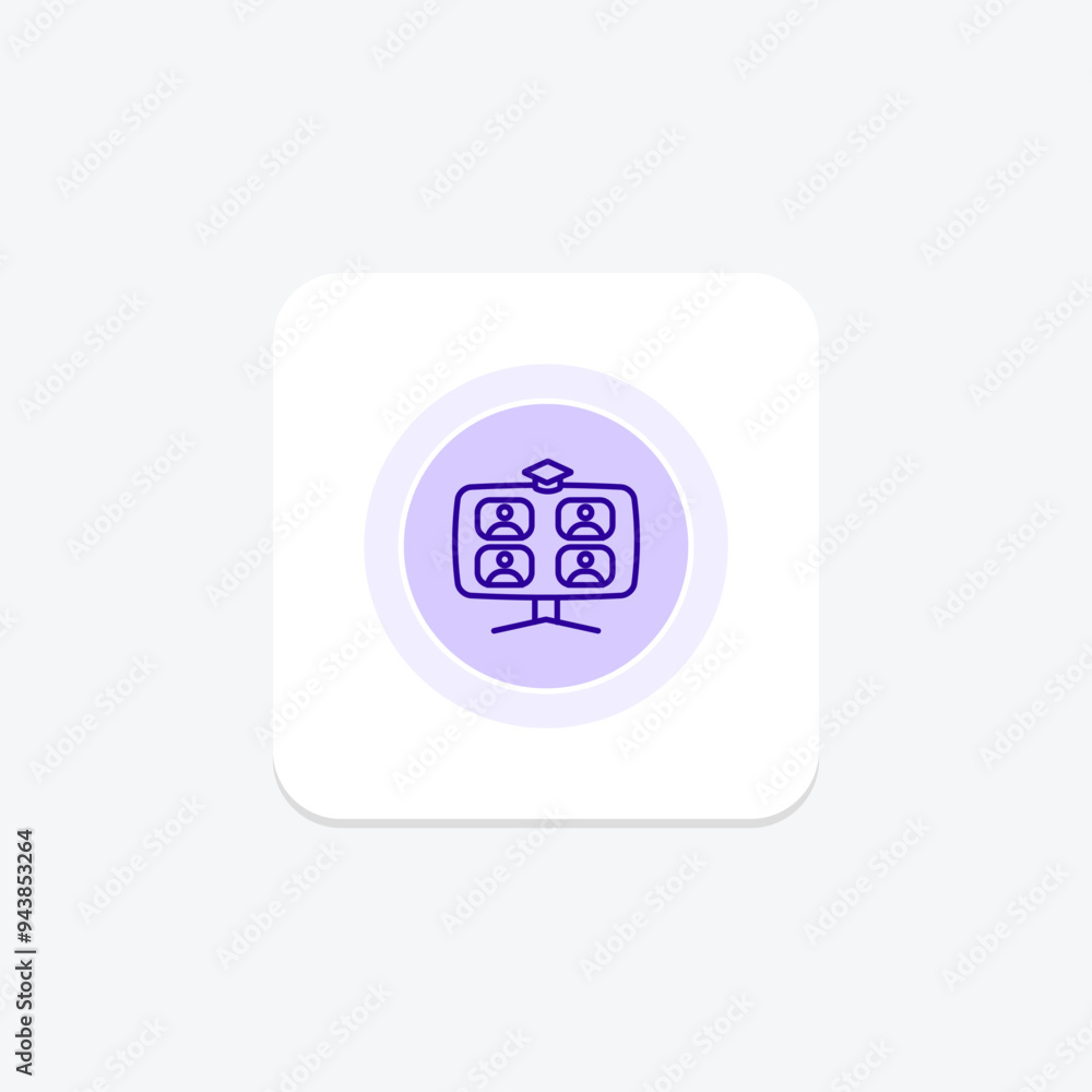Virtual Classroom icon, online classroom, digital classroom, e-classroom, web-based classroom line icon, editable vector icon, pixel perfect, illustrator ai file Virtual Classroom icon, online classroom, digital classroom, e-classroom, web-based classroom line icon, editable vector icon, pixel perfect, illustrator ai file
