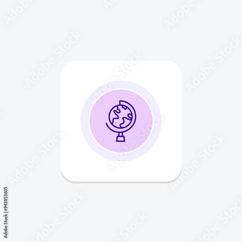 Geography icon, geographical study, geographical research, geographical inquiry, earth sciences line icon, editable vector icon, pixel perfect, illustrator ai file