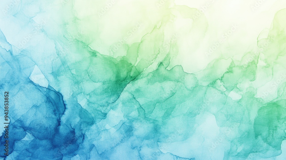 Abstract watercolor background with flowing shades of blue and green, creating a serene and artistic atmosphere Abstract watercolor background with flowing shades of blue and green, creating a serene and artistic atmosphere