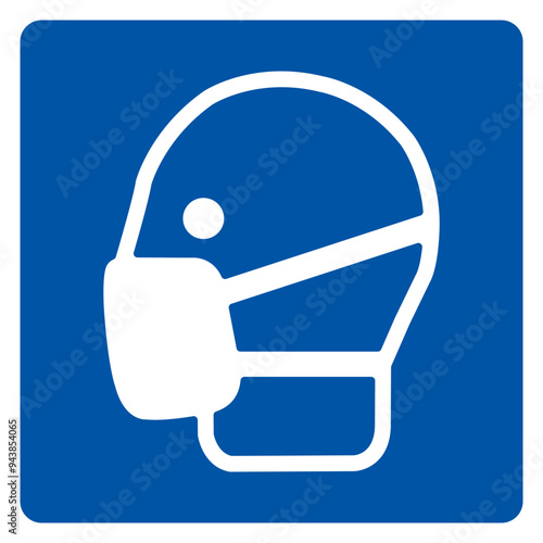 Wear Mask Symbol Sign,Vector Illustration, Isolated On White Background Label. EPS10