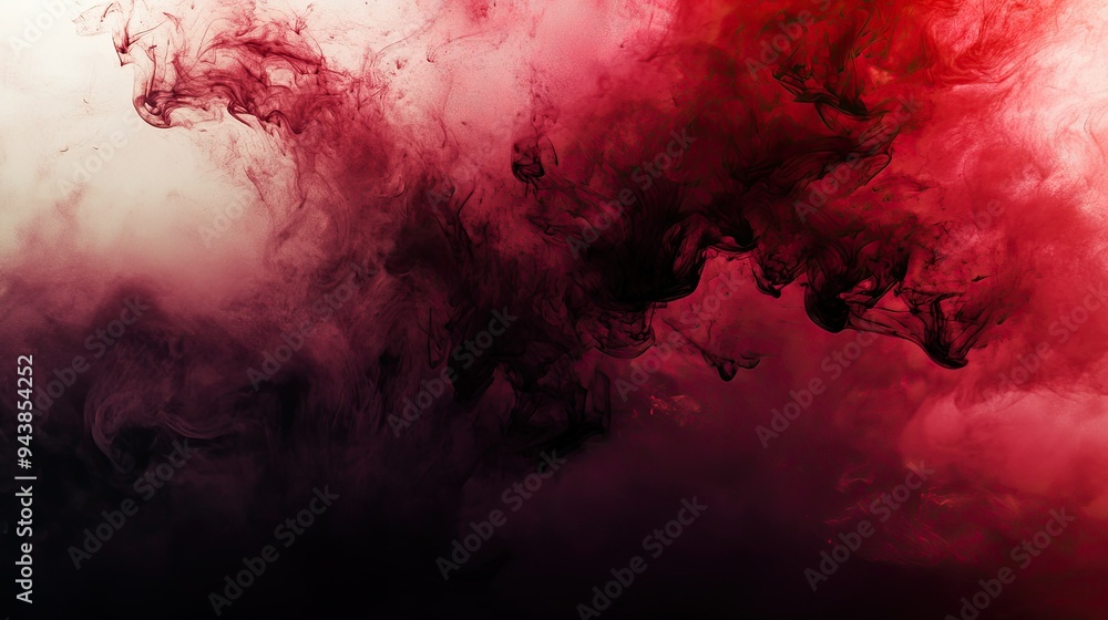 An abstract background with swirling clouds of ink in water, featuring deep red and black tones for a dramatic effect. An abstract background with swirling clouds of ink in water, featuring deep red and black tones for a dramatic effect.