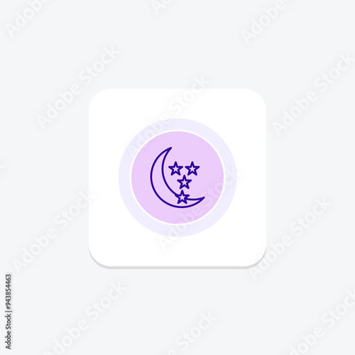 Crescent and Star icon, celestial, islamic, icon, star and crescent icon line icon, editable vector icon, pixel perfect, illustrator ai file