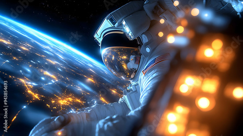 Astronaut looking at the Ea...
