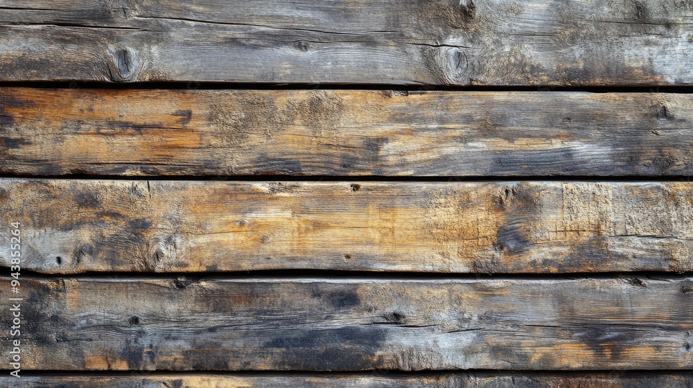 Close-up of rustic wooden planks with a weathered texture, ideal for a natural, earthy background. Close-up of rustic wooden planks with a weathered texture, ideal for a natural, earthy background.