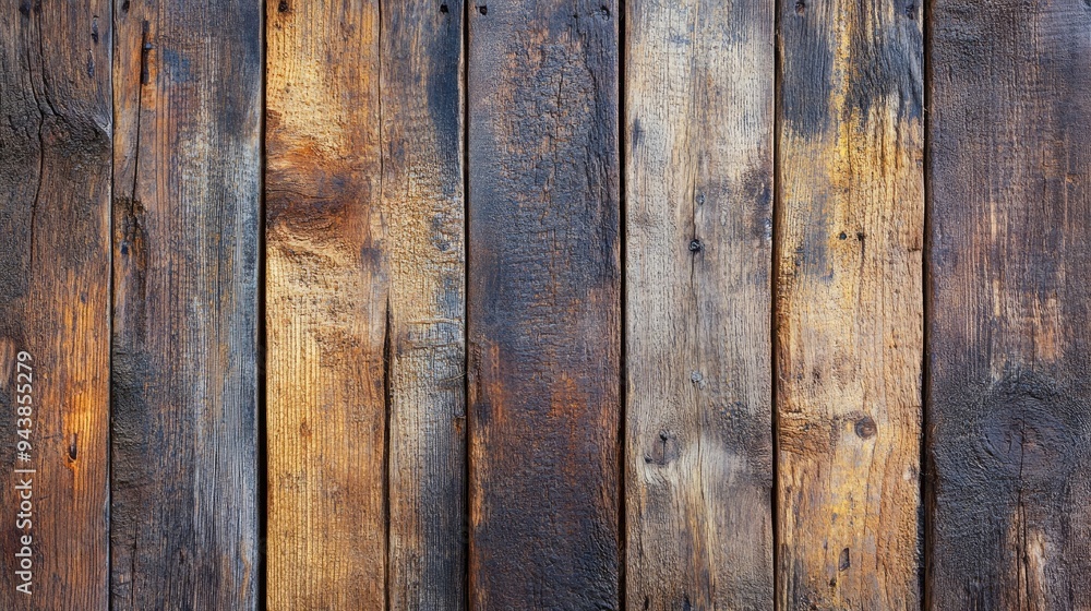 Close-up of rustic wooden planks with a weathered texture, ideal for a natural, earthy background. Close-up of rustic wooden planks with a weathered texture, ideal for a natural, earthy background.