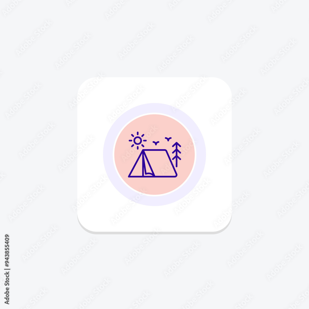 Camping Tent icon, tent, camp, outdoor, shelter line icon, editable vector icon, pixel perfect, illustrator ai file Camping Tent icon, tent, camp, outdoor, shelter line icon, editable vector icon, pixel perfect, illustrator ai file
