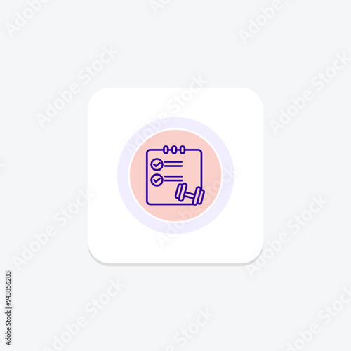 Workout Routines icon, routines, plans, schedules, regimen line icon, editable vector icon, pixel perfect, illustrator ai file