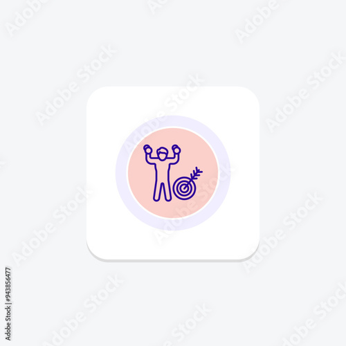 Workout Challenges icon, challenges, goals, motivation, exercise line icon, editable vector icon, pixel perfect, illustrator ai file