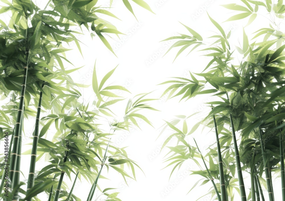 Fototapeta premium A bamboo forest, often confused with a palm tree forest, is a type of forest where bamboo plants are the dominant species.