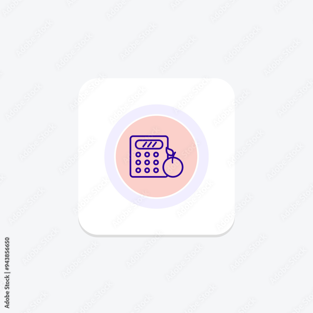 Calorie Counter icon, counter, tracker, app, food line icon, editable vector icon, pixel perfect, illustrator ai file Calorie Counter icon, counter, tracker, app, food line icon, editable vector icon, pixel perfect, illustrator ai file
