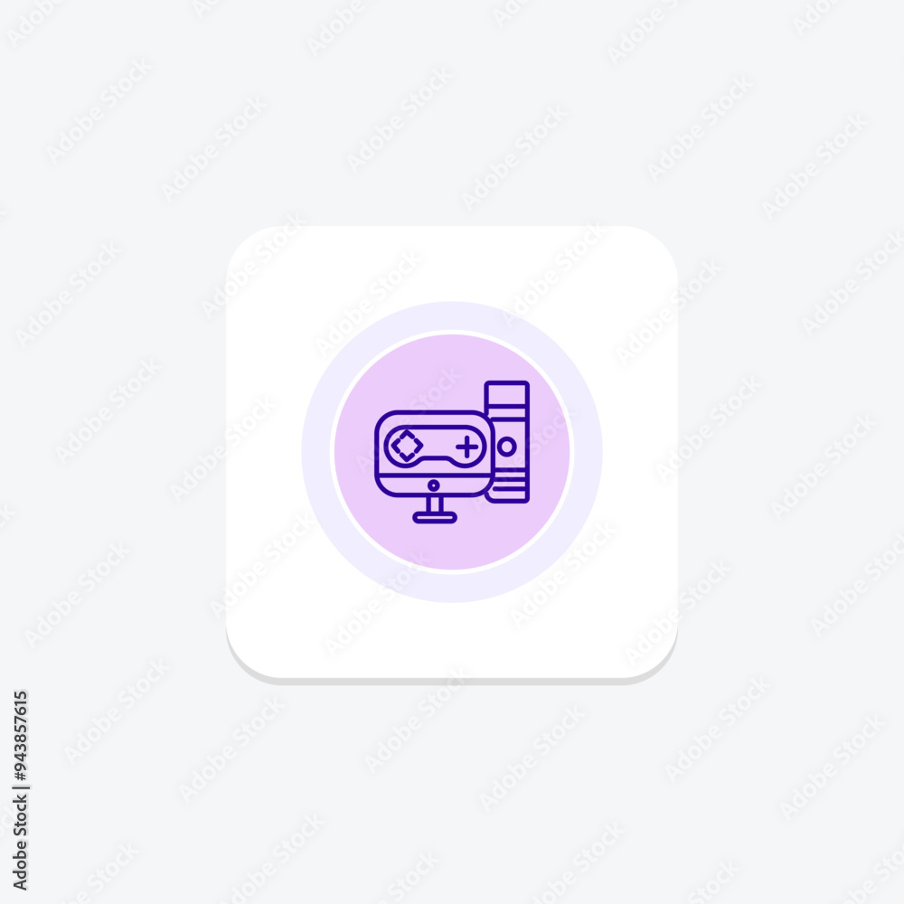 PC Gaming icon, gaming, pc, game, computer line icon, editable vector icon, pixel perfect, illustrator ai file PC Gaming icon, gaming, pc, game, computer line icon, editable vector icon, pixel perfect, illustrator ai file