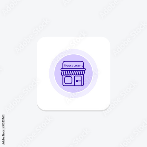 Restaurant icon, dining, eatery, cafe, bistro line icon, editable vector icon, pixel perfect, illustrator ai file