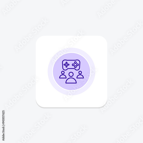 Multiplayer icon, gaming, game, online, friends line icon, editable vector icon, pixel perfect, illustrator ai file