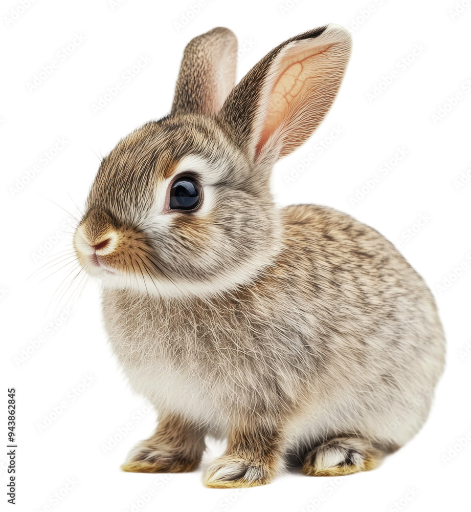 Obraz premium PNG Gray rabbit on white background