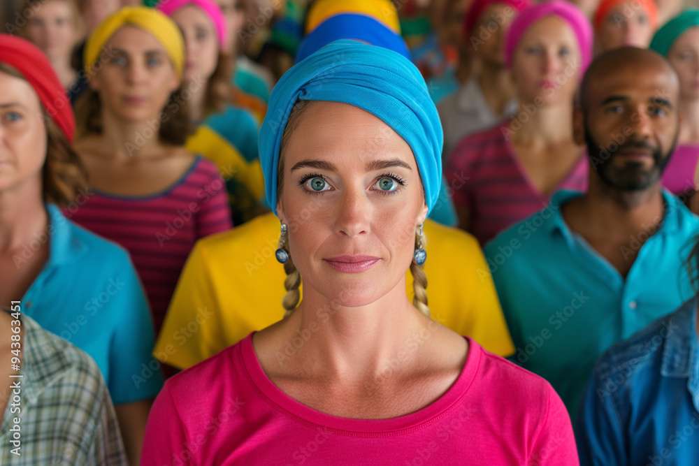 Group of People Wearing Colorful Headwraps Group of People Wearing Colorful Headwraps