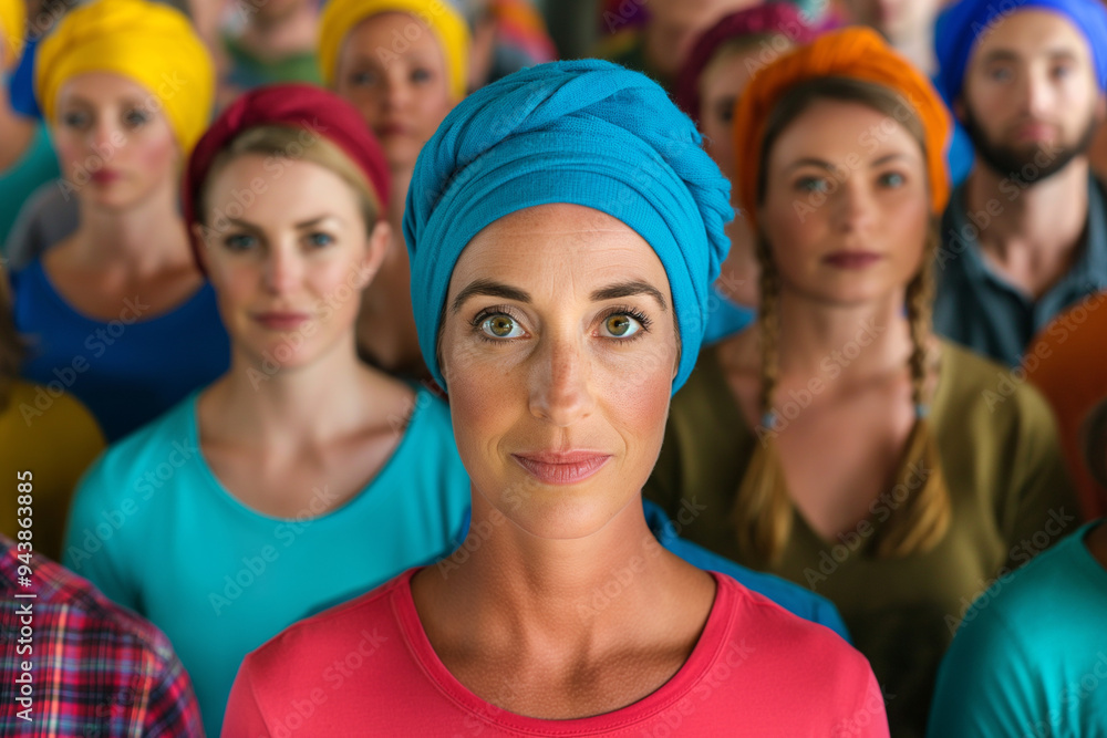 Group of People Wearing Colorful Headwraps Group of People Wearing Colorful Headwraps