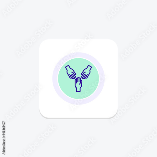 Business Unity icon, business, unity, collaboration, teamwork line icon, editable vector icon, pixel perfect, illustrator ai file photo