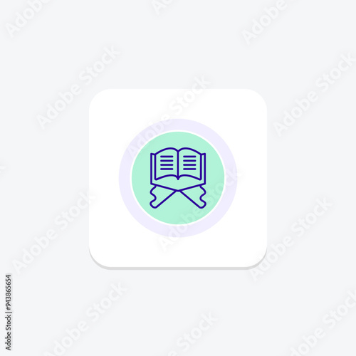 Quran icon, holy book, religious, islamic scripture, quran sacred text line icon, editable vector icon, pixel perfect, illustrator ai file