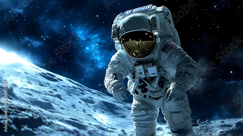 Astronaut walking on the mo...